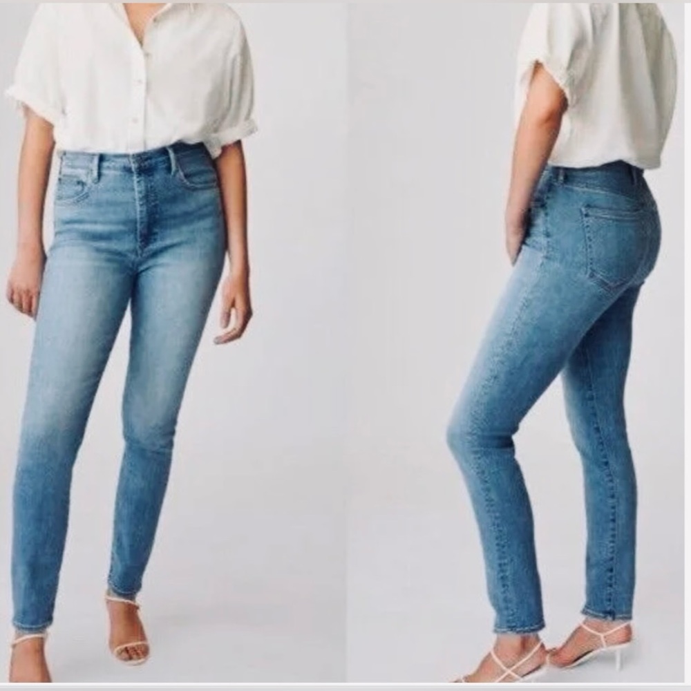 Aritzia Denim Forum Blue Skinny Jeans High-Waisted Full-Length